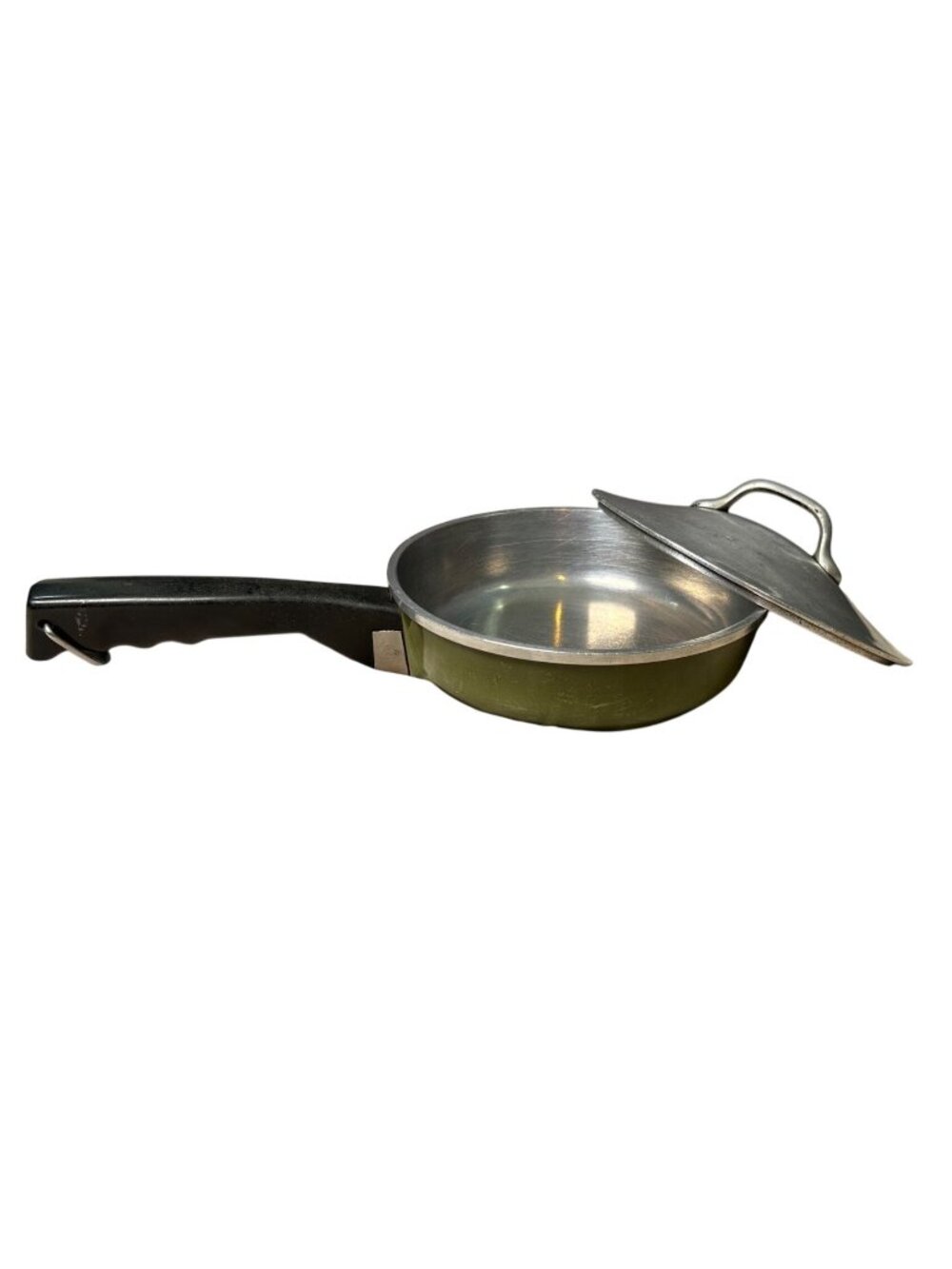 VTG Club Aluminum Saucepan w/ Lid Olive Green 7 inch Durable Collectible Skillet